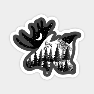 moose forest and mountain,moose lovers Magnet