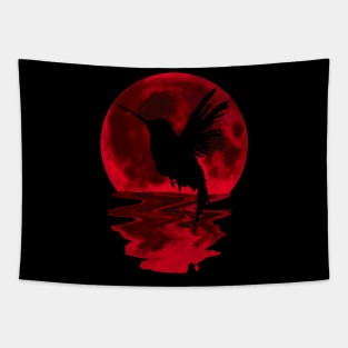 red moon bird Tapestry