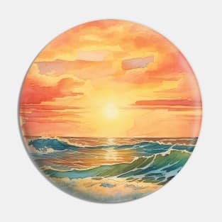 Watercolor Sunset Pin