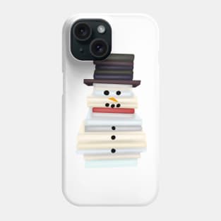 Christmas snowman made of books Phone Case