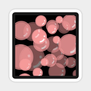 Pink Bubbles with Black Background Magnet