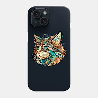 Cat Boho CAt Hippy Beautiful Lover Design Phone Case