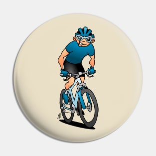 MTB - Mountain biker on his mountainbike Pin