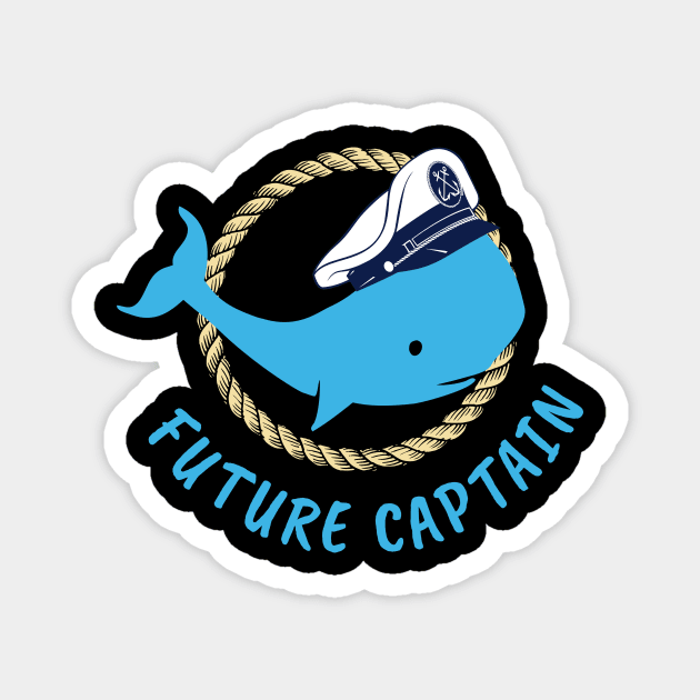 Whale Kids Future Captain Sailing Boat Magnet by Foxxy Merch