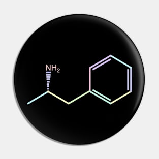 Adderall Kawaii Pastel Rainbow Molecule Pin