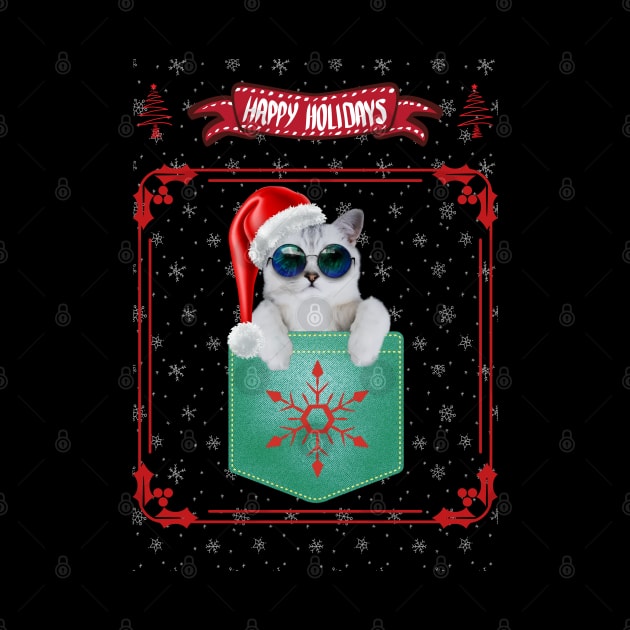 Christmas Kitty In Pocket Happy Holidays by Hypnotic Highs