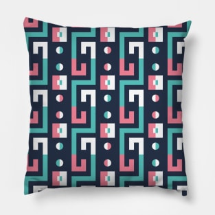 Greek Key Geometric Abstract Modern Retro Pattern Pillow