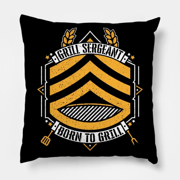 Grill Sergeant - Born to Grill BBQ Pillow by RetroReview