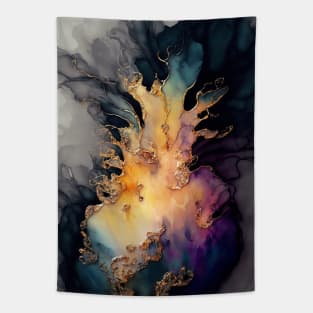 Pineapple Fusion - Abstract Alcohol Ink Resin Art Tapestry