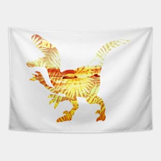 Orange & Yellow Palm Dinosaur Tapestry