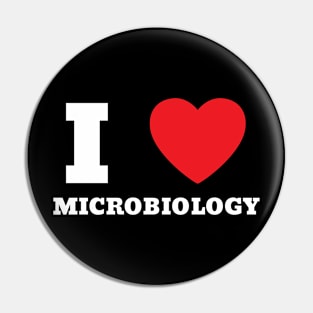 I Love Heart Microbiology Pin