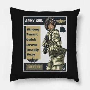 Anime Army Girl 2 Pillow