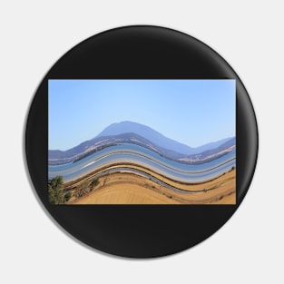 Distorted Tasmanian landscape Pin