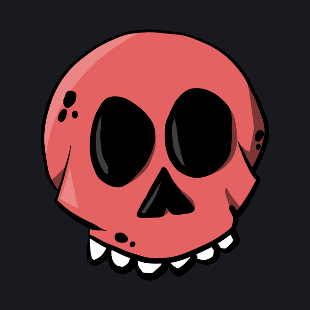 Cartoon Skull red Comic Skeleton by Foxxy Merch