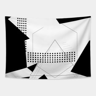 Geometric black white abstract Tapestry