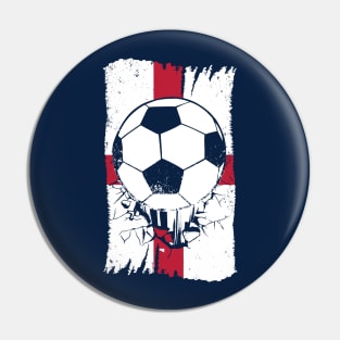 Vintage English Flag with Football // Retro England Soccer Pin