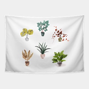 Pattern of Potted Plants Tapestry