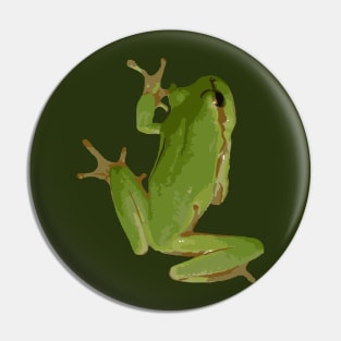 Cute Climbing Green Tree Frog Vector Art Pin