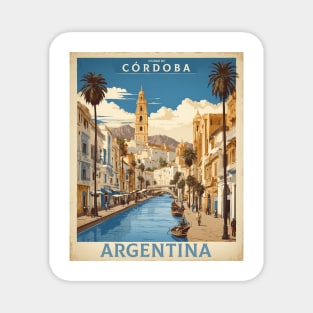 Ciudad de Cordoba Argentina Vintage Tourism Poster Magnet