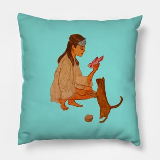 Holly Golightly Watercolor Illustration Pillow