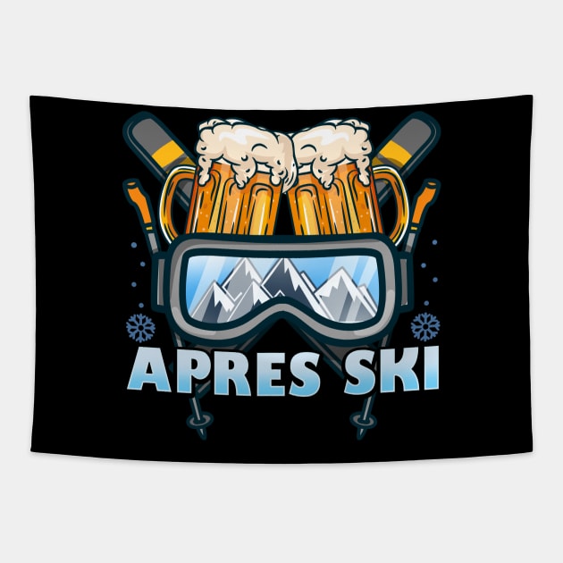 Apres Ski Party I Skifahren Snowboarden I Jagatee I Bier design Tapestry by biNutz