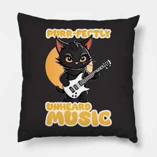 guitarist black cat Pillow