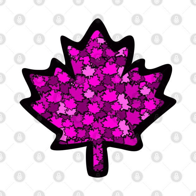 Canadian Maple Leaf -  Falling Fuchsia by GR8DZINE