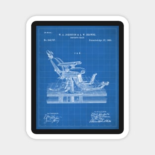 Dental Chair Patent - Dentist Dentists Office Art - Blueprint Magnet