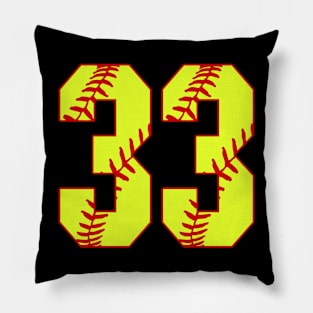 Fastpitch Softball Number 33 #33 Softball Shirt Jersey Uniform Favorite Player Biggest Fan Pillow