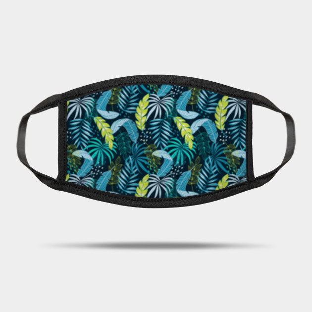 Abstract Tropical Seamless Pattern With Blue And Green Flowers