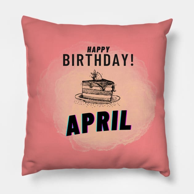 Birthday April #4 Pillow by Butterfly Dira