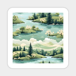 Fantasy Landscapes Lake Pattern 2 Magnet