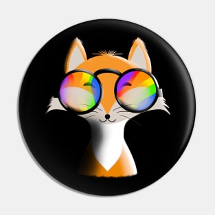 Fox with glasses Pin