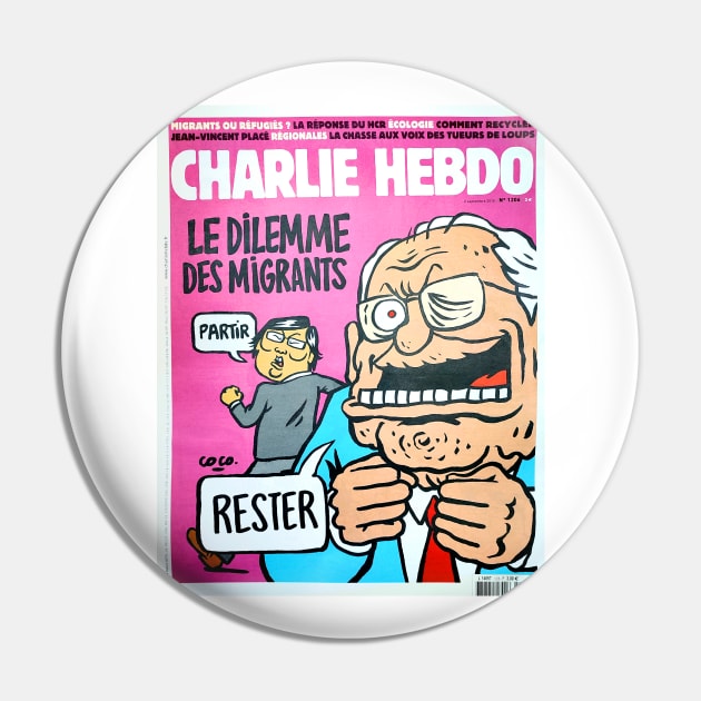 Charlie Hebdo, The Immigrants Pin by JonDelorme