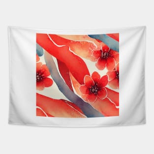 Watercolor red bow red ribbon Tapestry