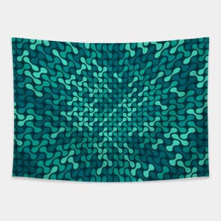 Warped Metaballs Pattern (Teal) Tapestry