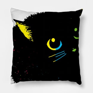 Cute black kitten Pillow