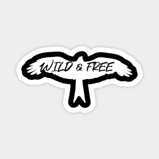 wild and free flying eagle white character Magnet