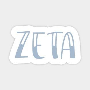 Light Blue Zeta Letter Magnet