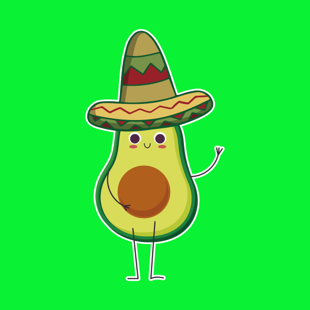 Avocado Mexican With Sombrero Mexicano Cute Gift T-shirt by geekandgamerstore