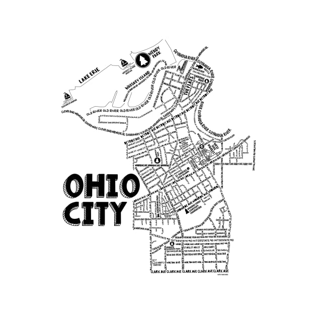 Ohio City Map by fiberandgloss