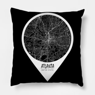 Atlanta, USA City Map - Travel Pin Pillow