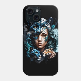 Wonderful hybrid of a woman and a panther Phone Case