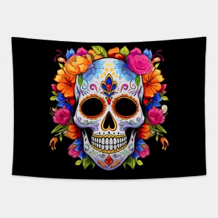 Dia De Los Muertos  Sugar Skull La Catrina Halloween Tapestry