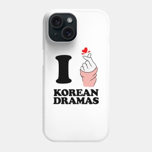 i love korean drama finger heart black Phone Case