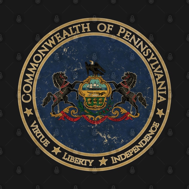 Vintage Pennsylvania USA United States of America American State Flag by DragonXX