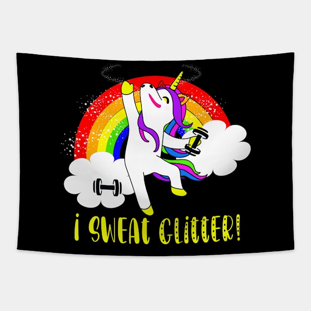 I Sweat Glitter Tapestry by tropicalteesshop