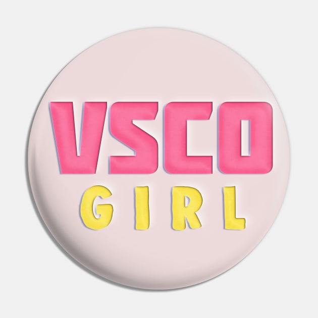 VSCO GIRL / Paper Cutout Style Design Pin by DankFutura