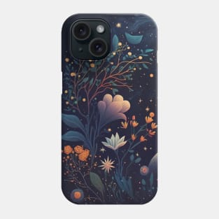 11. Celestial Bohemian Flowers Aesthetic Design Stars Moon Floral Cosmic Pattern Phone Case