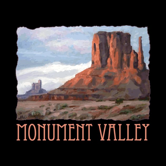 Monument Valley, Arizona & Utah, scenic mountain colorful landscape souvenir design by jdunster